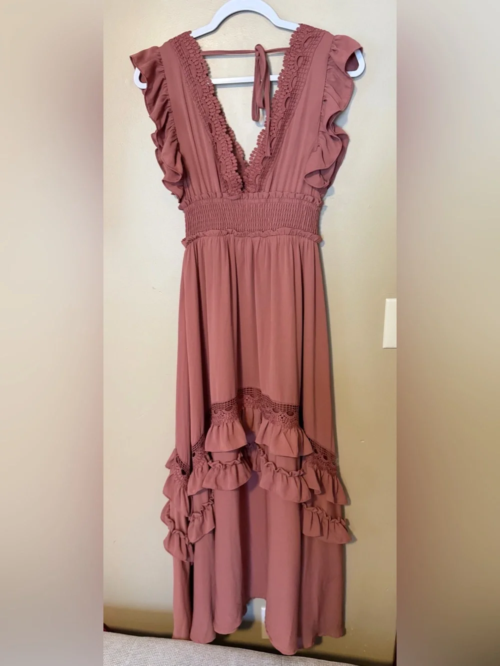 Baltic Born Jasmine Ruffled V-Neck Maxi Dress - Picture 4 of 7